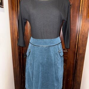 Phoebe Couture Black and Blue Mini Skirt